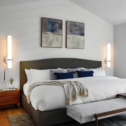 Brushed Nickel Bathroom Sconces Wall Lighting 18W LED Dimmable Vanity Light Fixture
