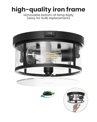 Outdoor Ceiling Light with Motion Sensor 9.3in