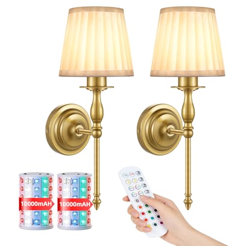 10000mAh Battery Operated Wall Sconce Set of 2 (2 Count)