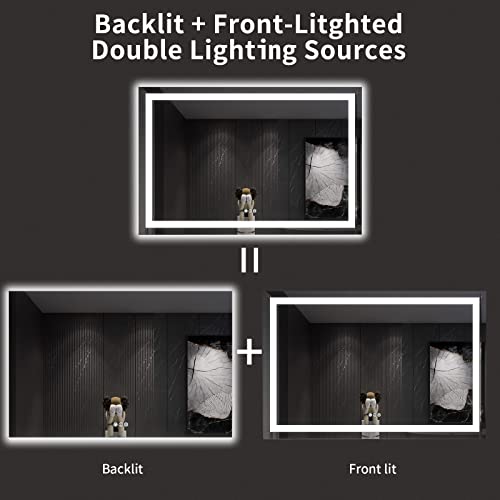 60X40 LED Bathroom Mirror with Lights