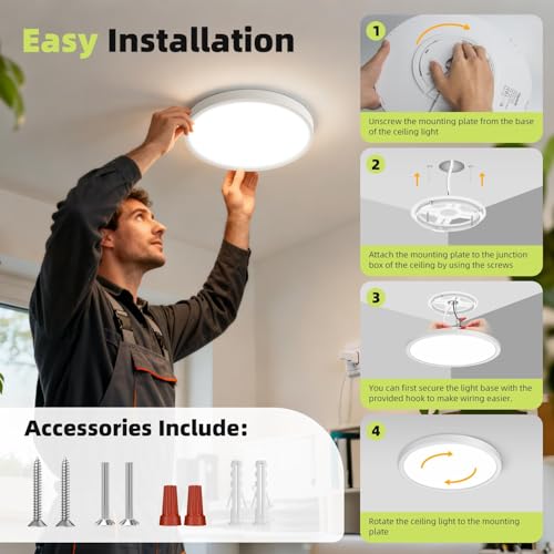 1PACK Flush Mount LED Ceiling Light Fixture