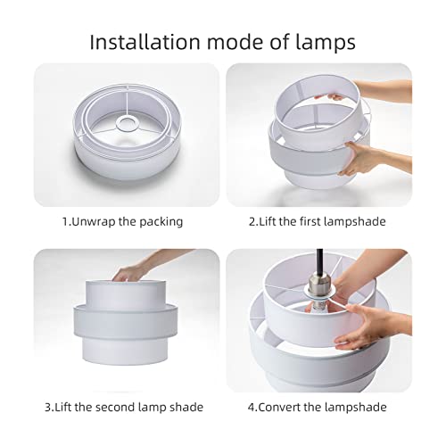 3 tier Drum Lamp Shade for Pendant Lighting Floor Lamps Replacement Shade