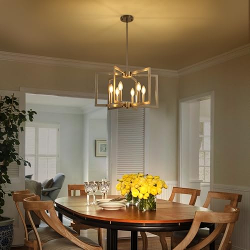 6 Light Modern Farmhouse Brushed Nickel Chandelier