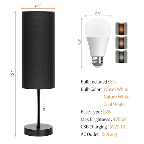 18" Table Lamp for Bedroom