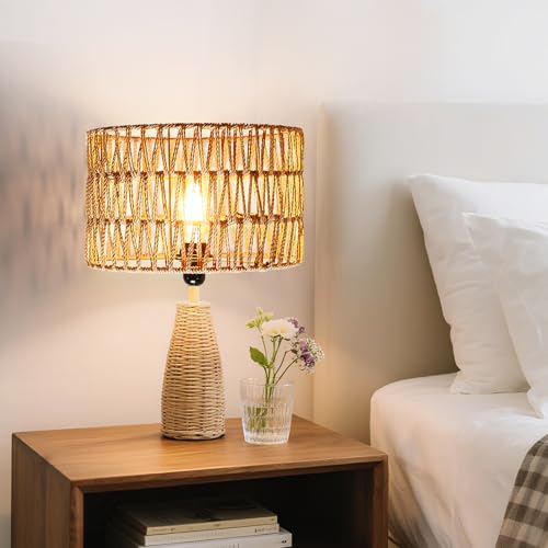 Hanging Light Boho Lamp Shades Small Lamp Shades for Table Lamps Vintage Rattan Lampshade for Hanging Lamp Wall Sconce Floor Lamp Woven LampShades for Living Room Decor Pendant Light