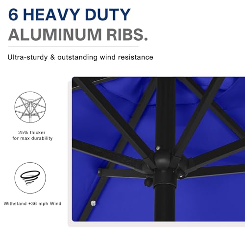 Solar Led Patio Umbrella with 24 Lights 7.5FT