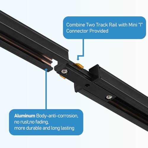 8 Light LED Track Lighting Kit with 6.6FT H Track Lighting Rails & Floating Canopy Connector