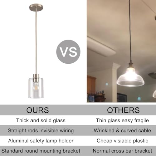 Brushed Nickel Pendant Lights (6 Count)