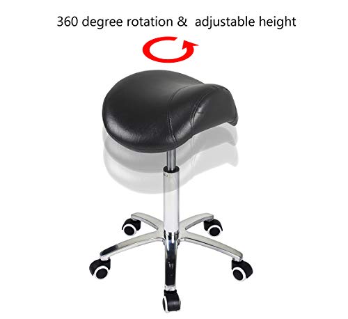 Saddle Stool Rolling Chair for Medical Massage Salon Kitchen Spa Drafting
