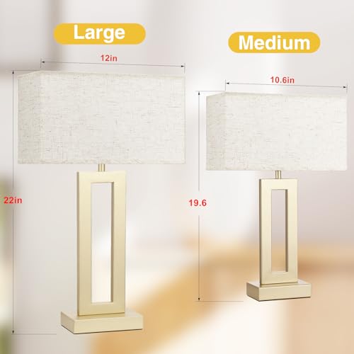 22" Tall Bedroom Lamps for Living Room (2 Count)