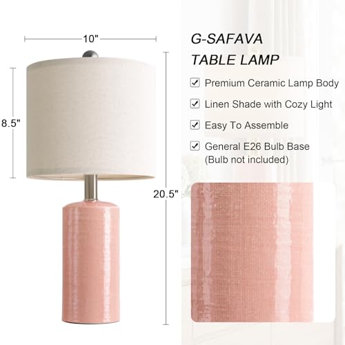 Small Table Lamps Set of 2 for Living Room 20.25" Pink Lamps Bedside Lamps (2 Count)