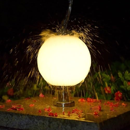 Waterproof Pillar Lamp Soalr Post Cap Lamp White Ball Shape Solar Pillar Lights with Remote Control Acrylic Waterproof Post Lamp Round Ball LED Column Head Light for F