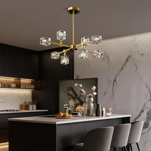 Modern Sputnik Gold Chandelier