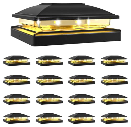 Black Solar Post Cap Lights (16 Count)