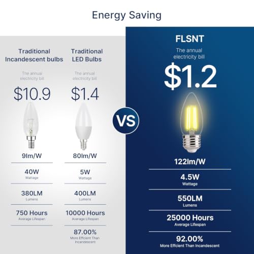 60W Equivalent LED Chandelier Light Bulbs (48 Count)