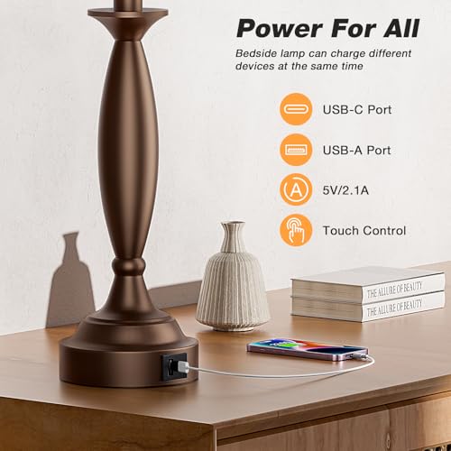 Bedroom Lamps for Nightstand (2 Count)