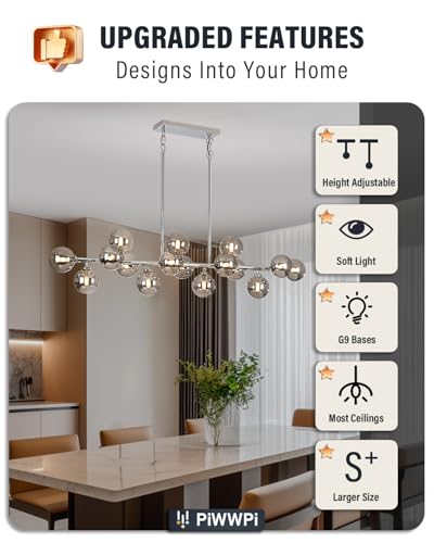 55 Inch Long Chandeliers for Dining Room Kitchen Island