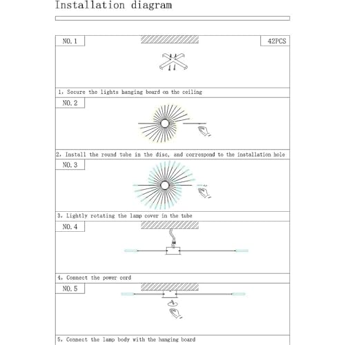 50.4" Ceiling Light Modern Flower Shape Ceiling Lamp for Living Room Dining Room Semi Flush Mount Metal Acrylic Sputnik Firework Petal LED Lighting Fixture
