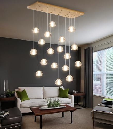 Crystal Chandeliers for Living Room Dining Room Light LED Pendant Lights Fixtures Lighting Chandelier for Foyer Entrance Gold