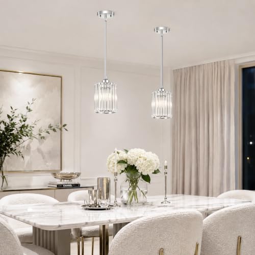 Luxury Chrome Pendant Lights Kitchen Island 2 Pack (2 Count)