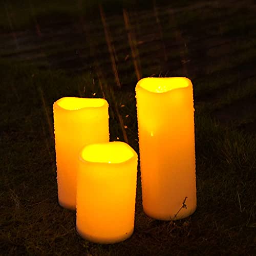 6" 8" 10" x 4" Waterproof Outdoor Flameless Candles (3 Count)