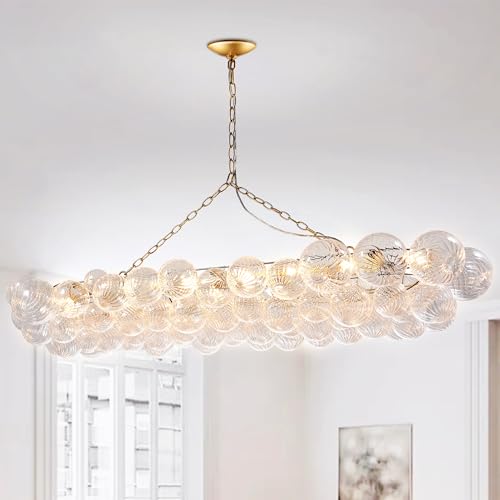 Nordic Bubble Ball Swirled Glass Chandelier Gold