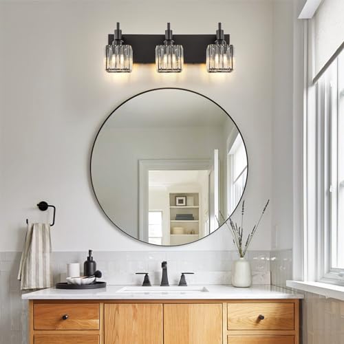 Black Crystal Bathroom Vanity Light 3