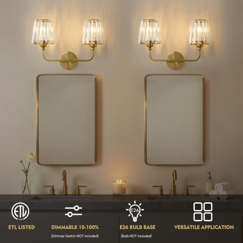 Bathroom Light Fixtures (Brushed Brass / 2 Light)