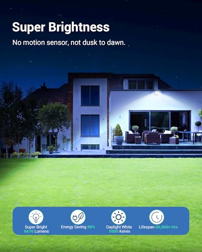2 Pack 65W LED Outdoor Flood Light (2 Count)