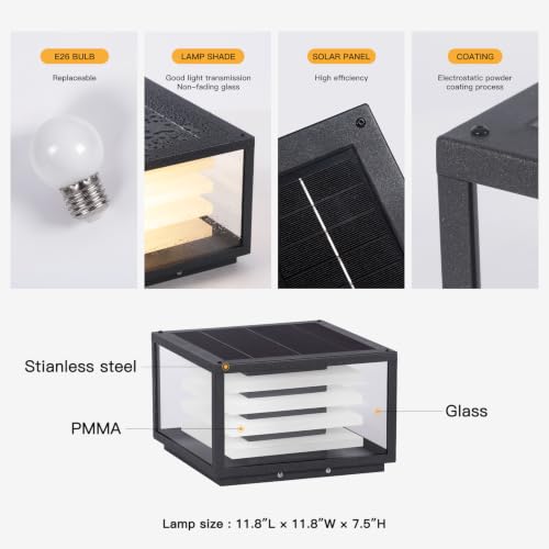 11.8'' Solar Post Lights Outdoor