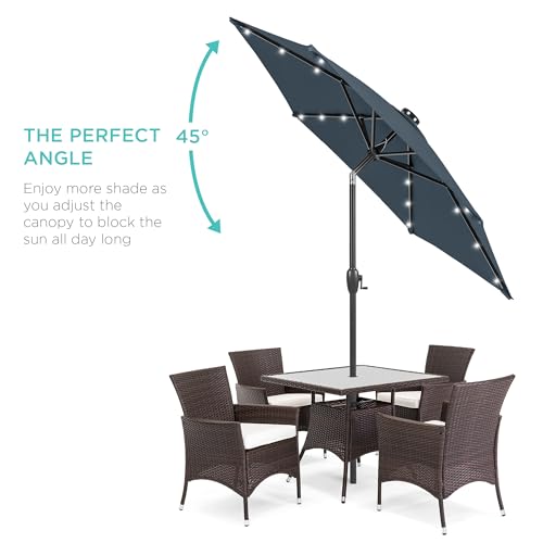 7.5ft Solar Umbrella LED Lighted Patio Umbrella