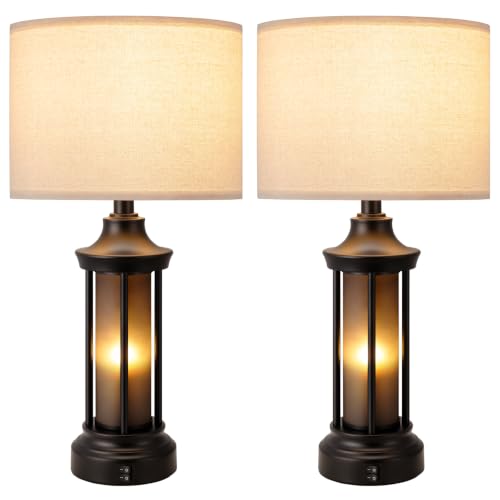 24" Farmhouse Table Lamps for Living Room