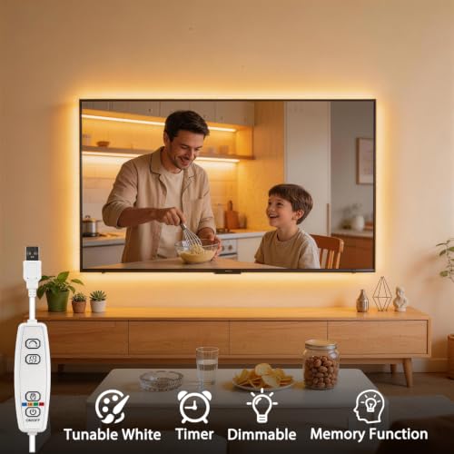 6.6 FT Tunable White LED Strip Lights (Warm White&Cool White / 6.6 FT 1 Pack)