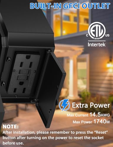 Porch Lights Outdoor with GFCI Outlet