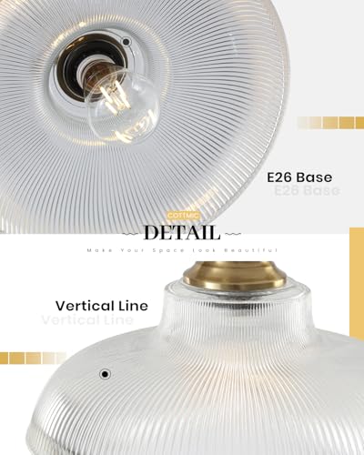 Gold Glass Pendant Lights Kitchen Island (2 Count)