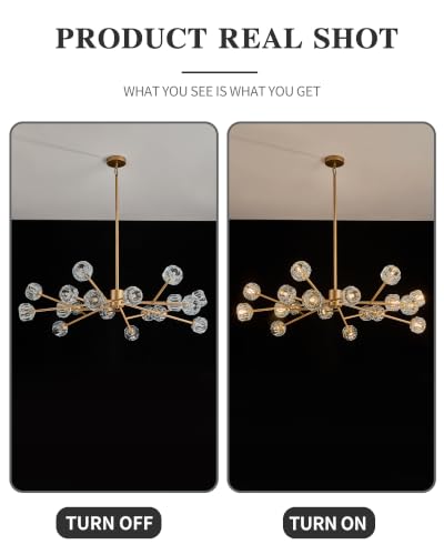 Gold Sputnik Chandeliers for Dining Room Light Fixture Over Table