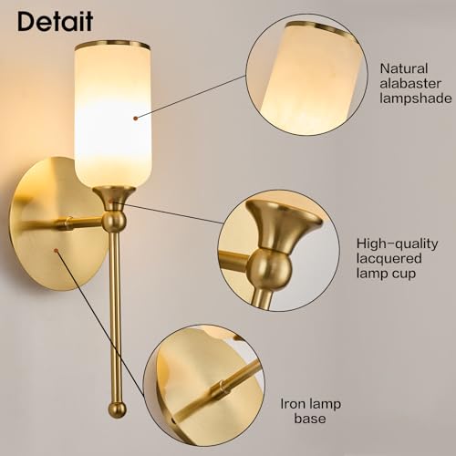 Vintage Alabaster Wall Sconce