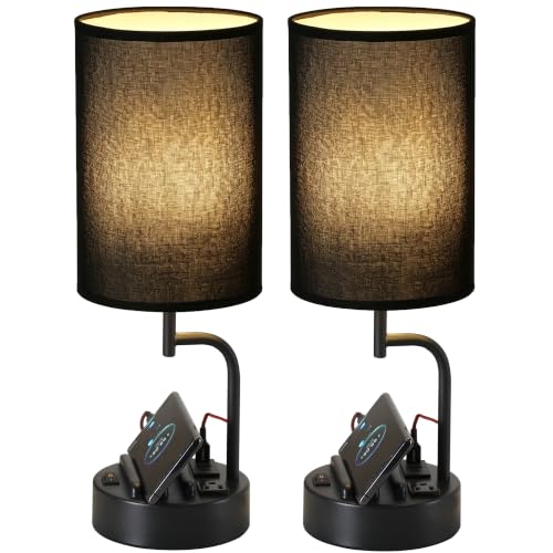 Table Lamp with 3 USB Charging Ports (2 Count)