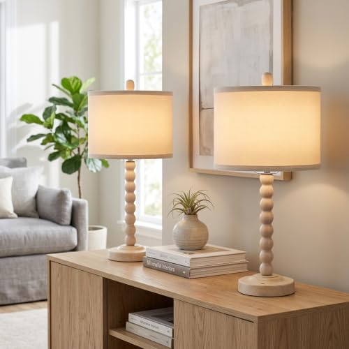 Farmhouse Table Lamp Cordless Touch Dimmable Bedside Lamps