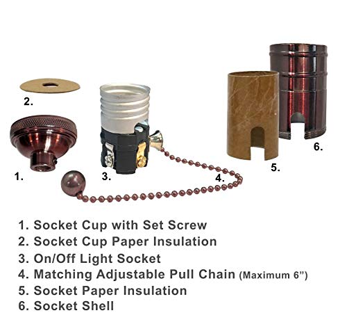 Vintage On Off Pull Chain Lamp Socket (10 Count)