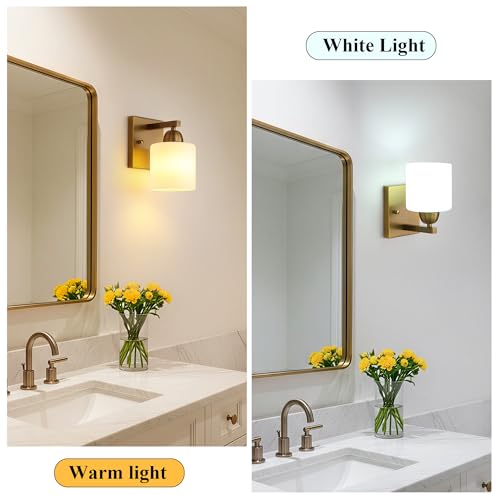 Brass Milk Glass Wall Sconces