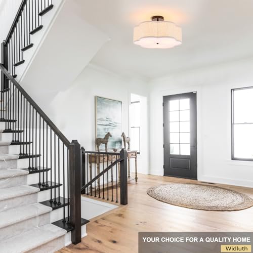 18" Black Semi Flush Mount Ceiling Light