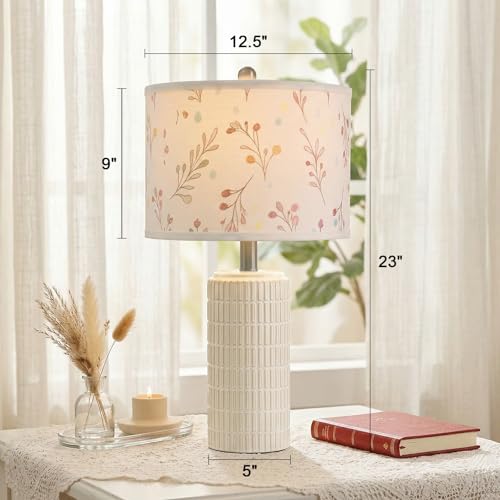 23'' Table Lamp with Flower Lampshade for Night Stands