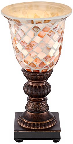 Russel 12" Small Accent Lamp Mosaic Glass Uplight Traditional Vintage Dark