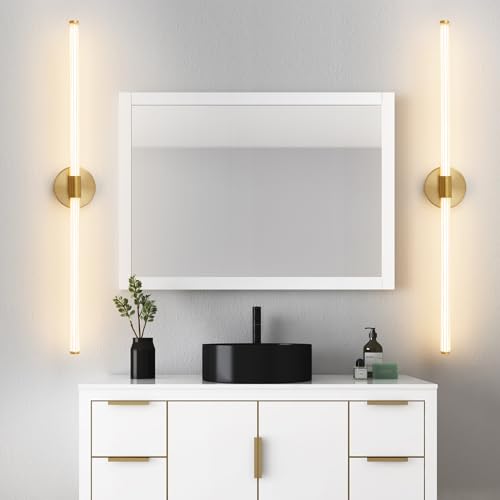 Gold Bathroom Vanity Lights 39" Long LED Vanity Light Bar