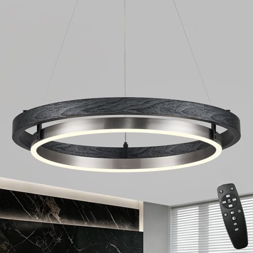 LED Black Ring Chandelier Dimmable Round Chandelier Entryway Chandeliers
