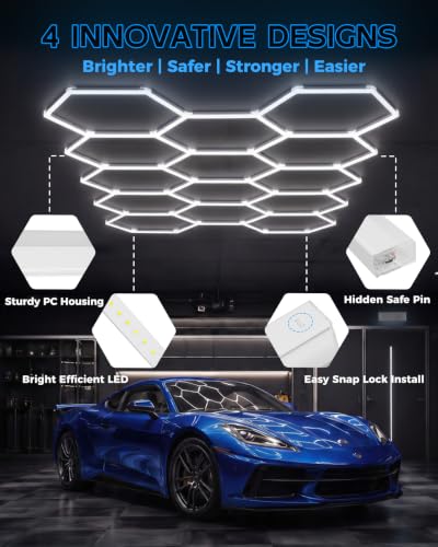 Hexagon Garage LED Lights (14-Girds)