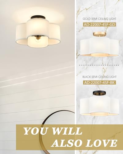 Black Semi Flush Mount Ceiling Light