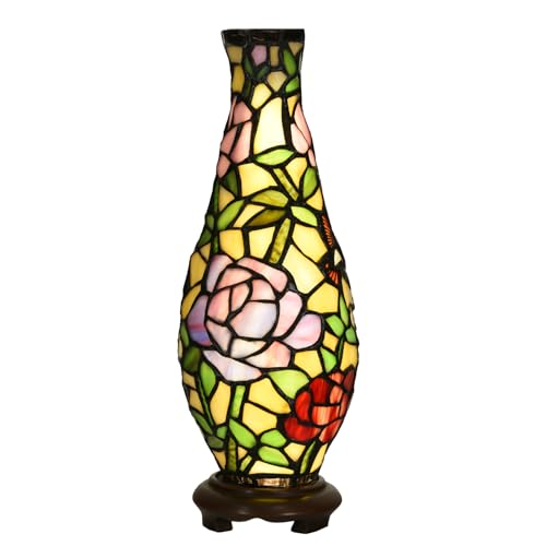 A0010 Tiffany Style Vase Table Lamp LED with 3 Lighting Modes and 10 Brightness Dimming