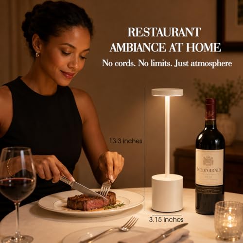 White Cordless Table Lamp Set of 2 (2 Count)